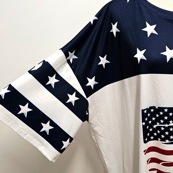 Unisex Patriotic Star and Stripes In God We Trust Short Sleeve T-Shirt Size 4XL - Picture 7 of 9